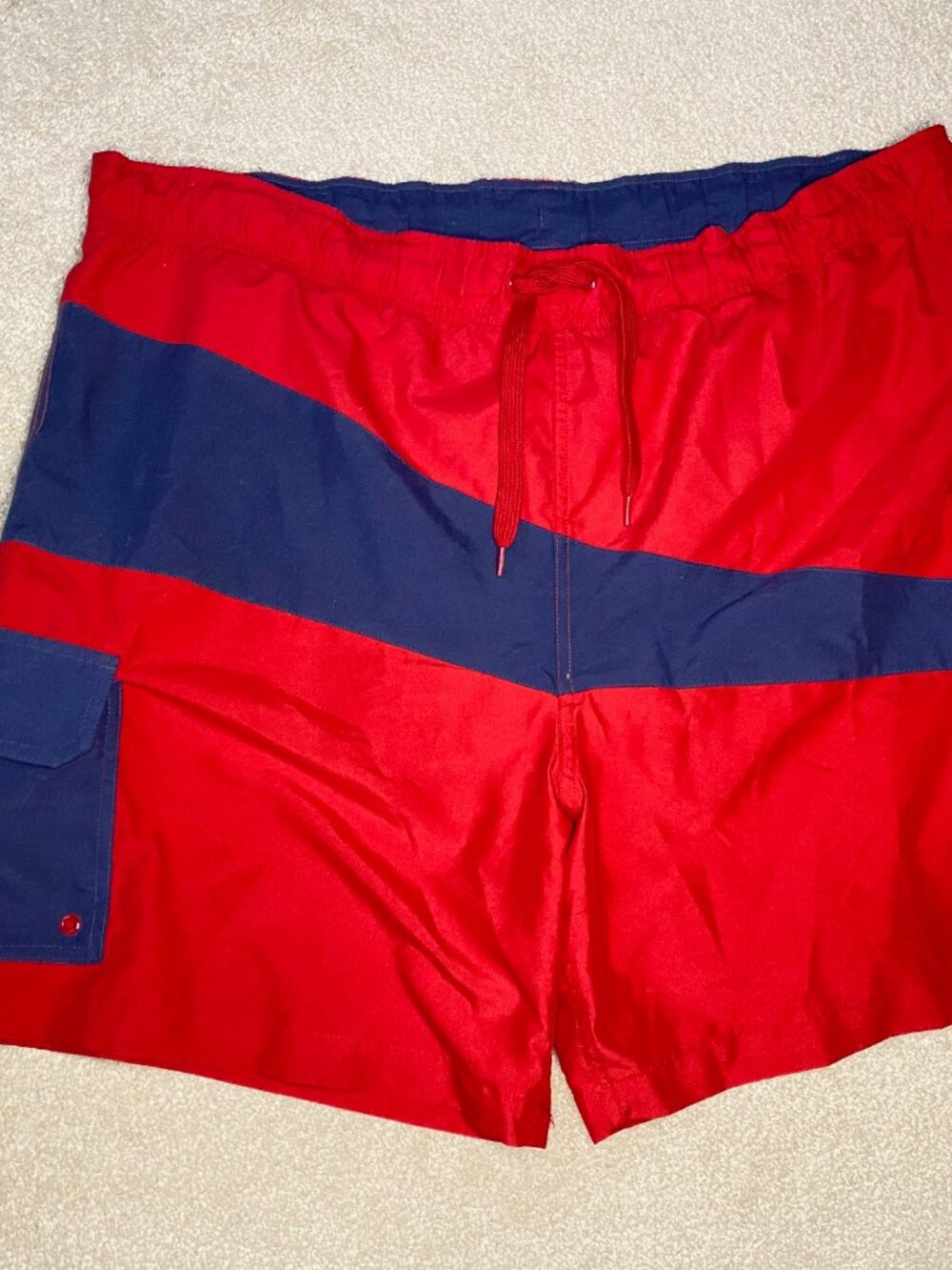 Trader Bay Fully Lined Fourth of July Swim size 42 x10 Red and Blue